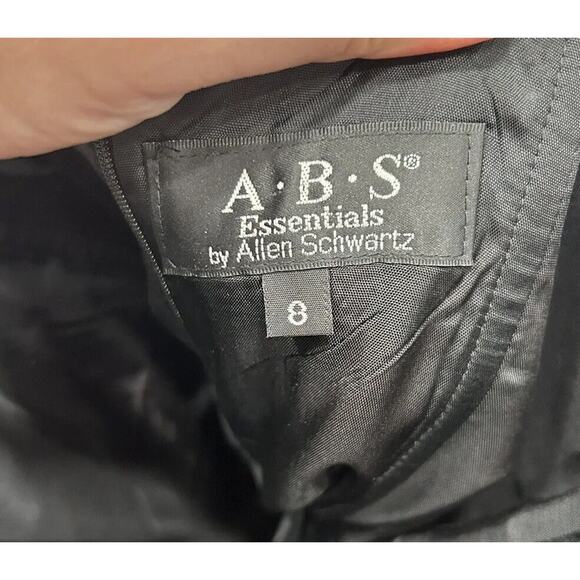 ABS Essentials By Allen Schwartz Size 8 Black Full Length Strapless Evening Gown - Picture 8 of 11